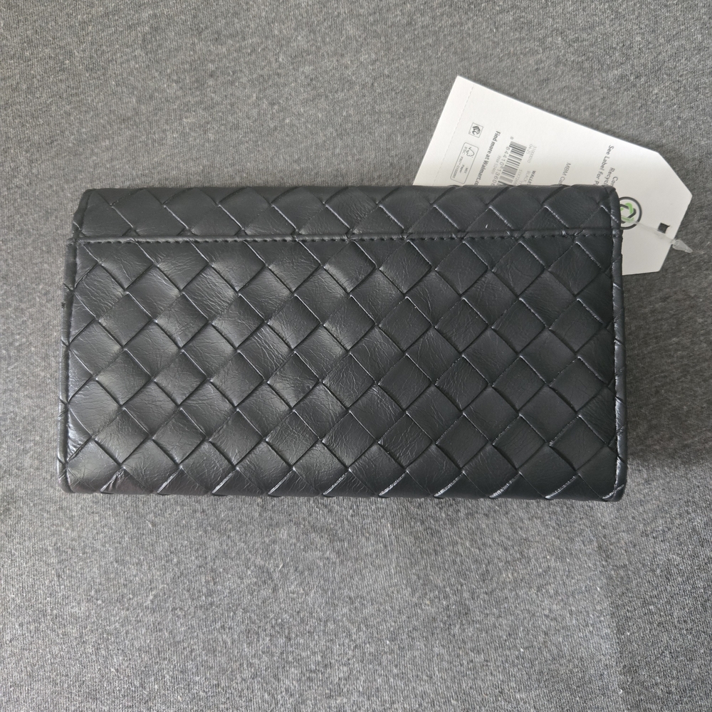 Woven Black Clutch with Gold Hardware - Picture 2 of 4